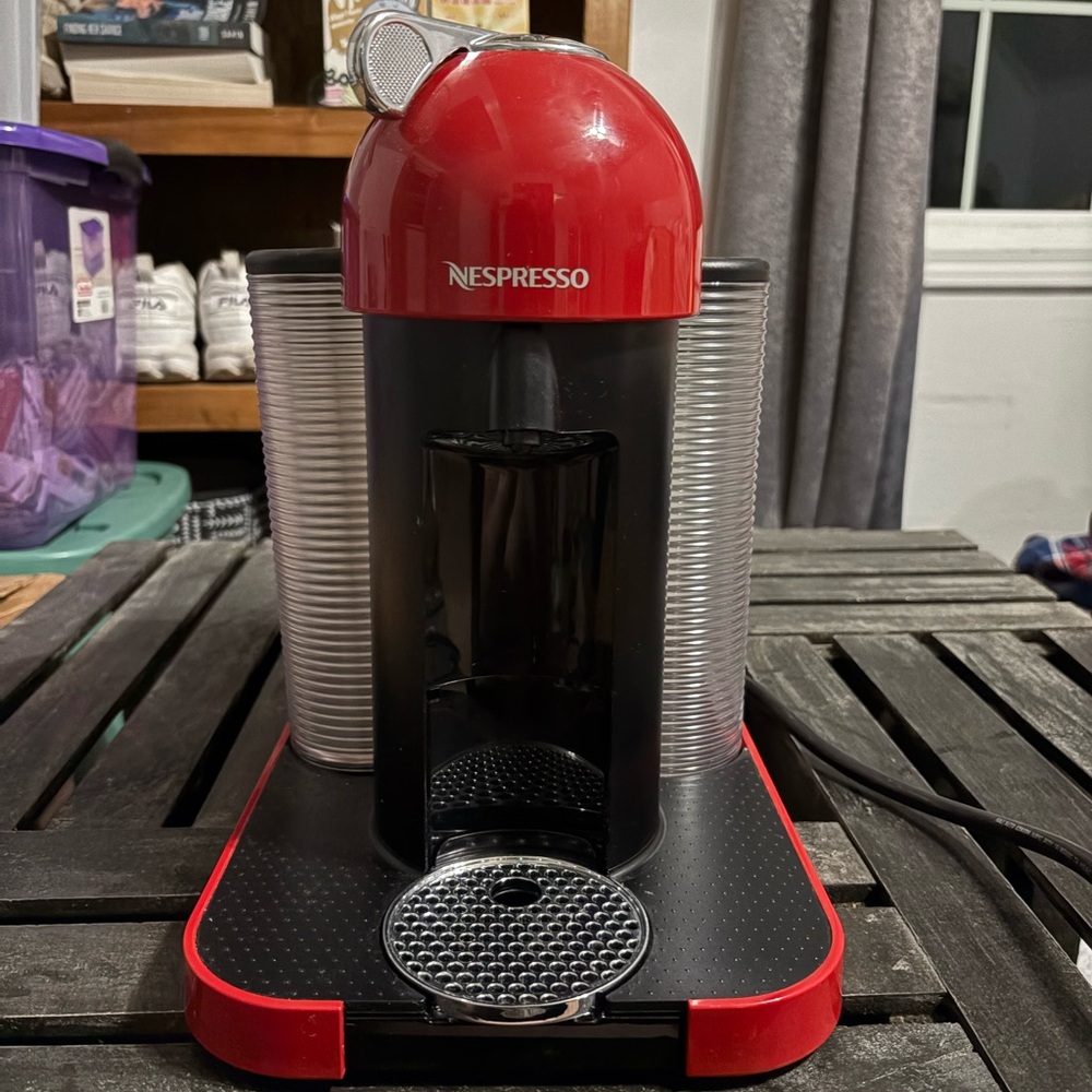 Nespresso Vertuo Red Coffee Maker 
Pretty much brand new, used only twice!